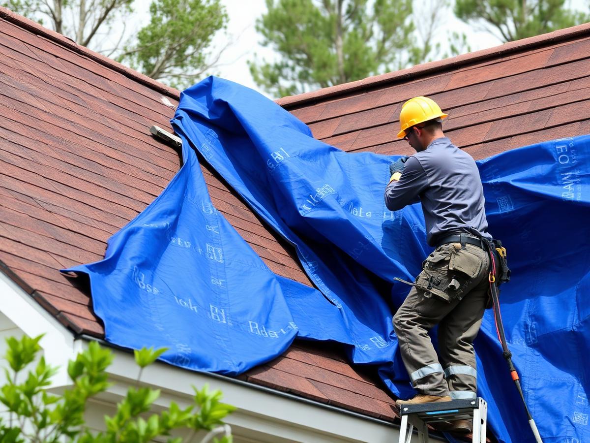 Storm Damage Repair professional at work